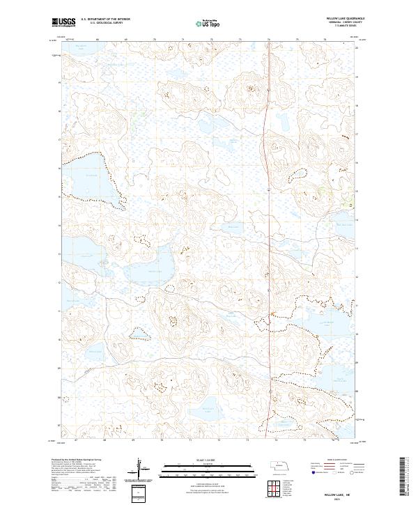 USGS US Topo 7.5-minute map for Willow Lake NE 2021