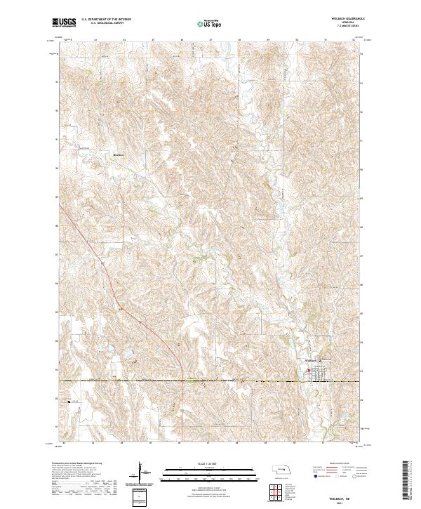 USGS US Topo 7.5-minute map for Wolbach NE 2021