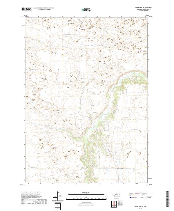 USGS US Topo 7.5-minute map for Wood Lake NE NE 2021