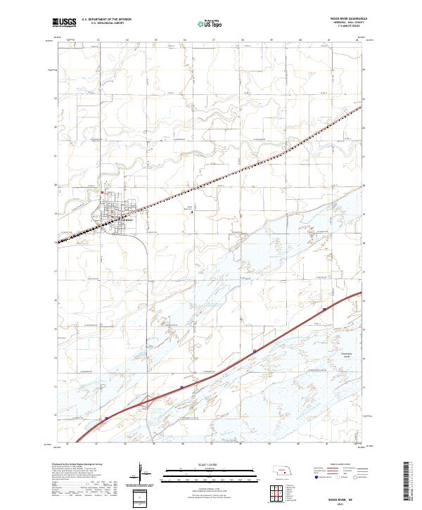 USGS US Topo 7.5-minute map for Wood River NE 2021