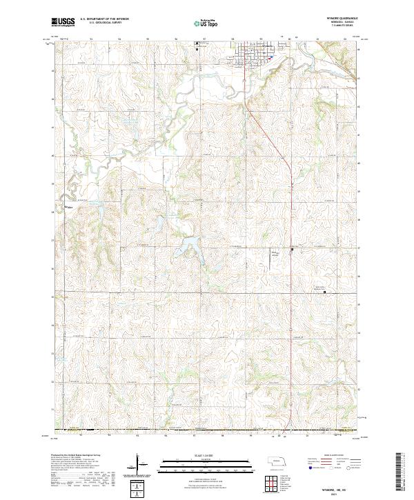 USGS US Topo 7.5-minute map for Wymore NEKS 2021