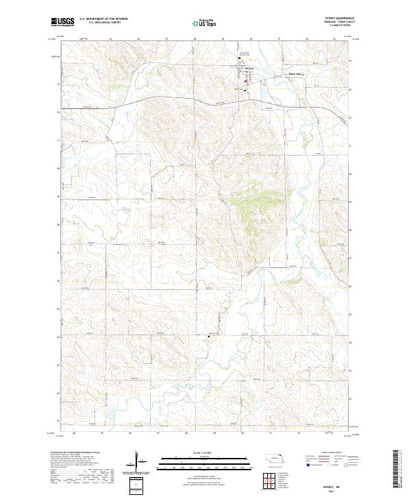 USGS US Topo 7.5-minute map for Wynot NE 2021