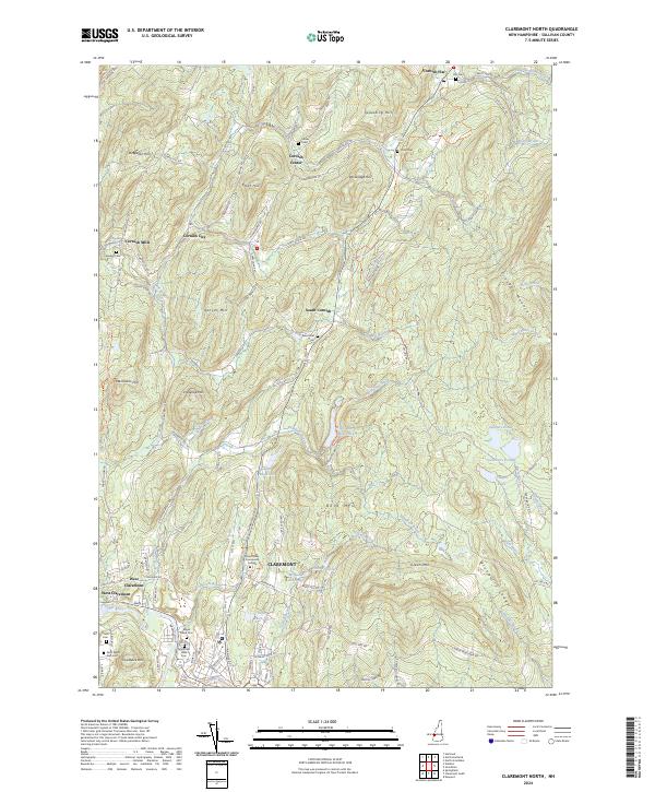 US Topo 7.5-minute map for Claremont North NH