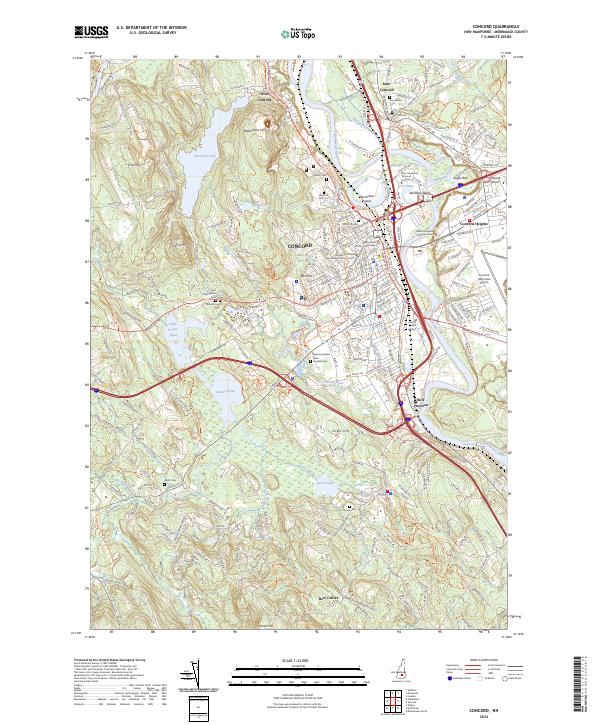 US Topo 7.5-minute map for Concord NH