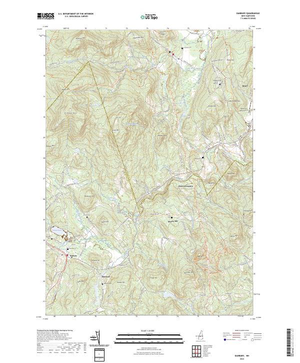 US Topo 7.5-minute map for Danbury NH