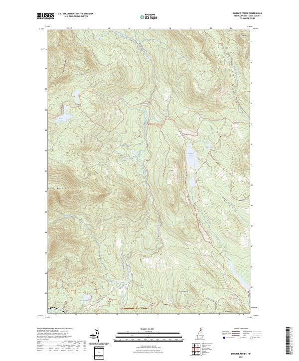 US Topo 7.5-minute map for Dummer Ponds NH