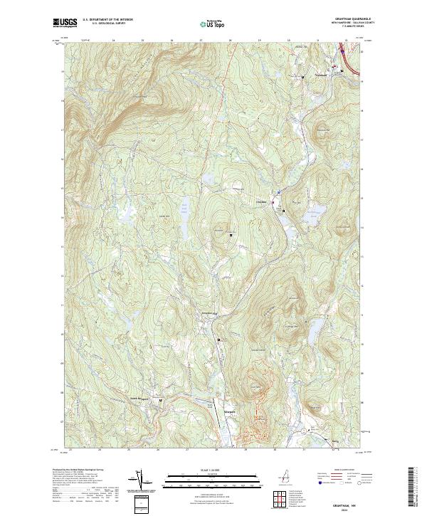 US Topo 7.5-minute map for Grantham NH