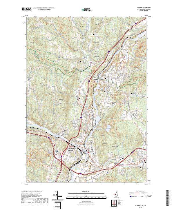 US Topo 7.5-minute map for Hanover NHVT