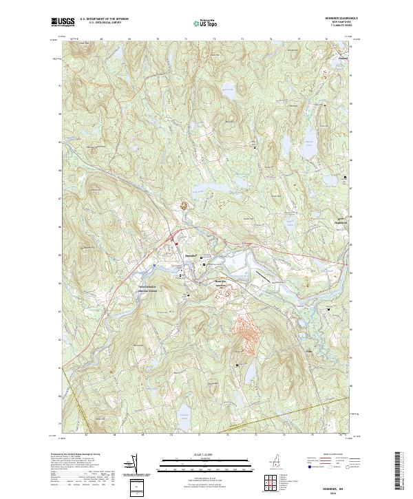 US Topo 7.5-minute map for Henniker NH