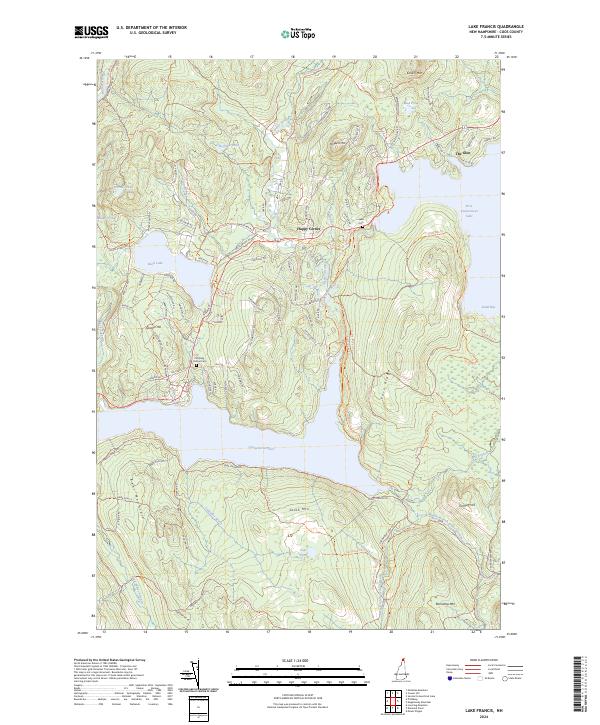 US Topo 7.5-minute map for Lake Francis NH