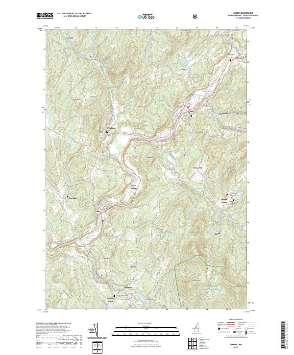 US Topo 7.5-minute map for Lisbon NH