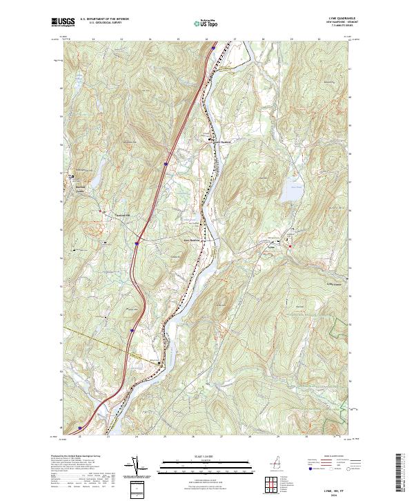 US Topo 7.5-minute map for Lyme NHVT