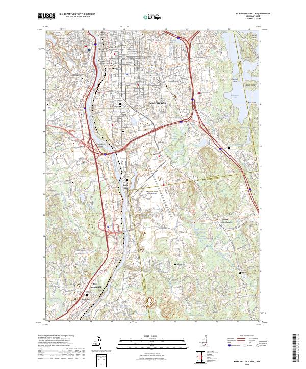 US Topo 7.5-minute map for Manchester South NH