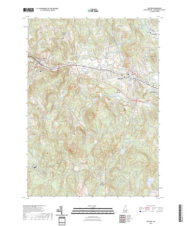 US Topo 7.5-minute map for Milford NH