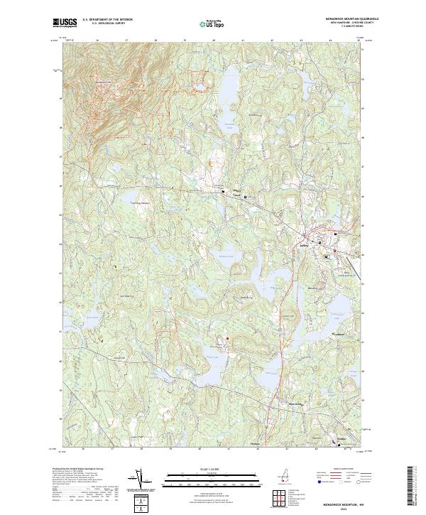 US Topo 7.5-minute map for Monadnock Mountain NH