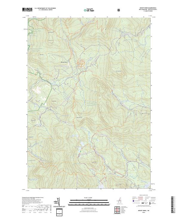 US Topo 7.5-minute map for Mount Kineo NH