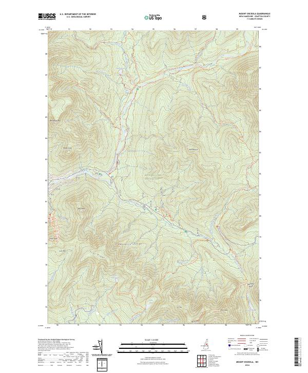 US Topo 7.5-minute map for Mount Osceola NH