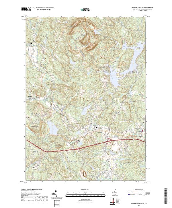 US Topo 7.5-minute map for Mount Pawtuckaway NH