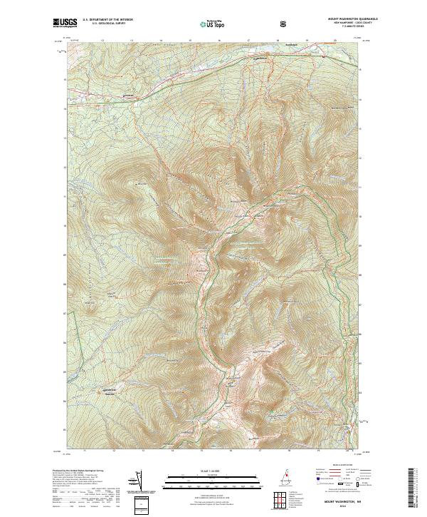 US Topo 7.5-minute map for Mount Washington NH