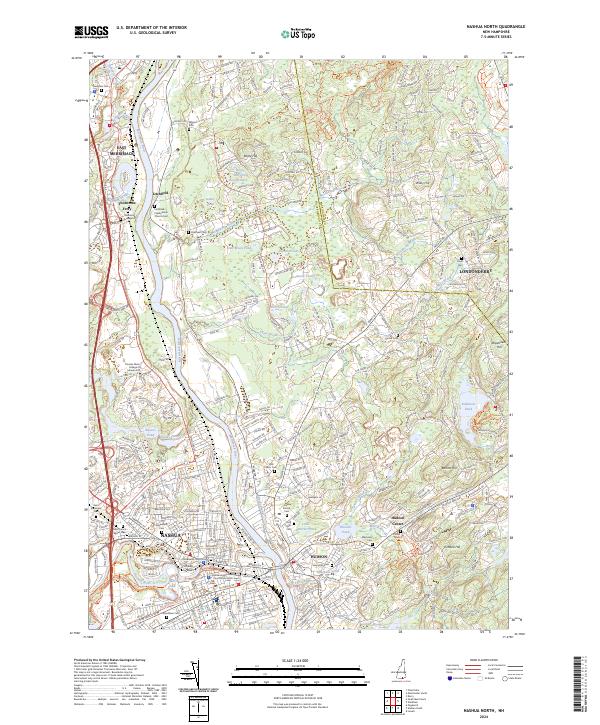 US Topo 7.5-minute map for Nashua North NH