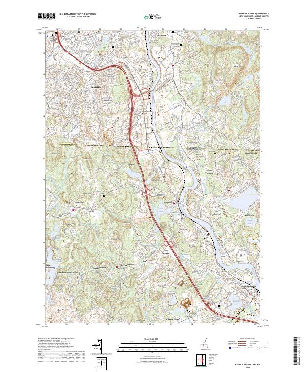 US Topo 7.5-minute map for Nashua South NHMA