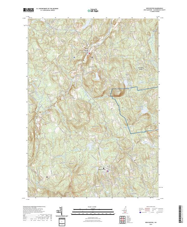 US Topo 7.5-minute map for New Boston NH