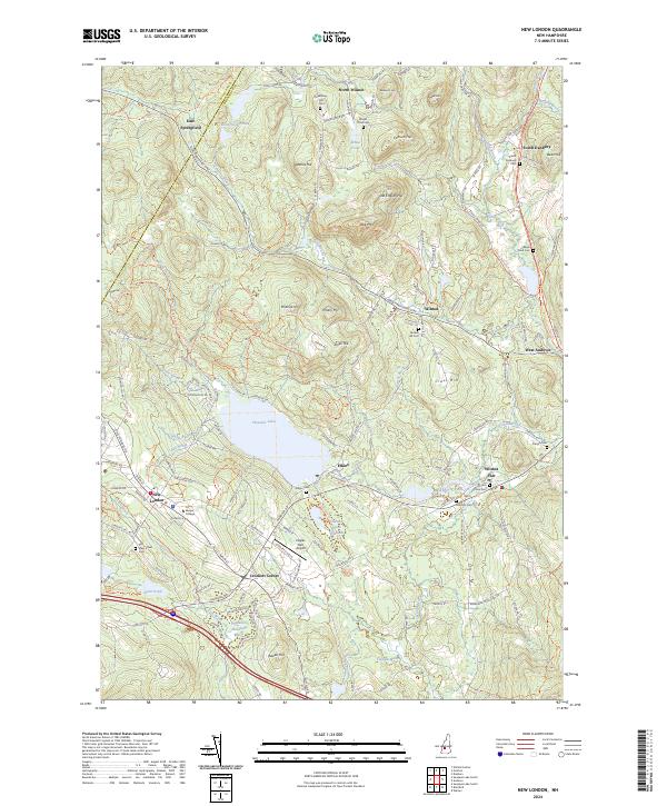 US Topo 7.5-minute map for New London NH