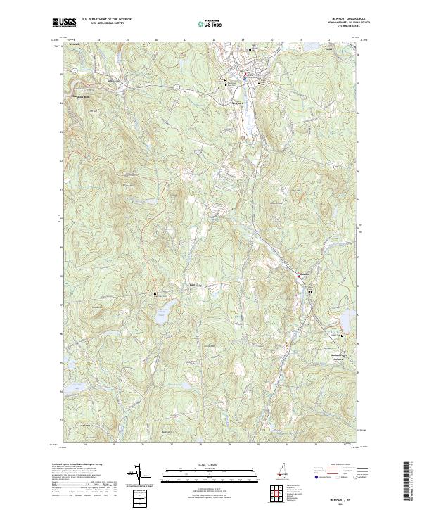 US Topo 7.5-minute map for Newport NH