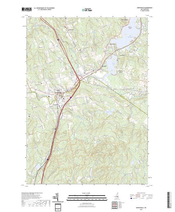 US Topo 7.5-minute map for Northfield NH