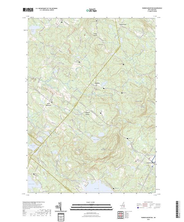 US Topo 7.5-minute map for Parker Mountain NH