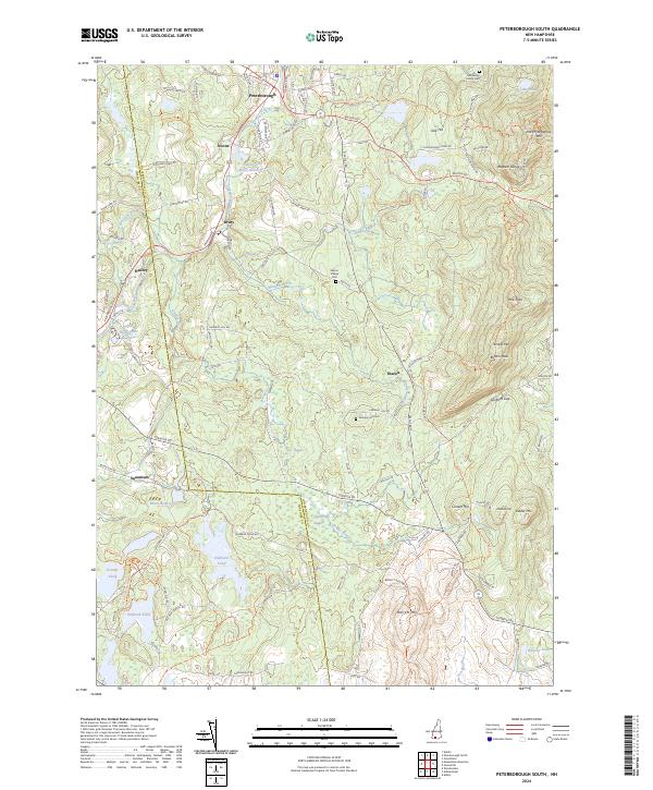 US Topo 7.5-minute map for Peterborough South NH