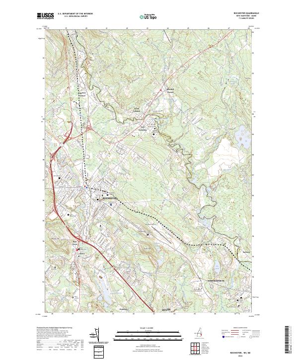 US Topo 7.5-minute map for Rochester NHME