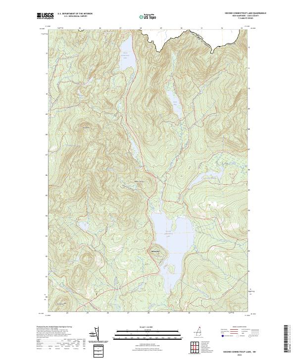 US Topo 7.5-minute map for Second Connecticut Lake NH