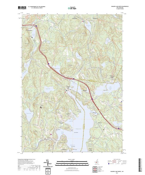 US Topo 7.5-minute map for Sunapee Lake North NH