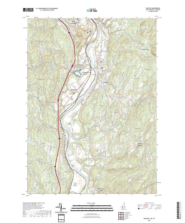 US Topo 7.5-minute map for Walpole NHVT