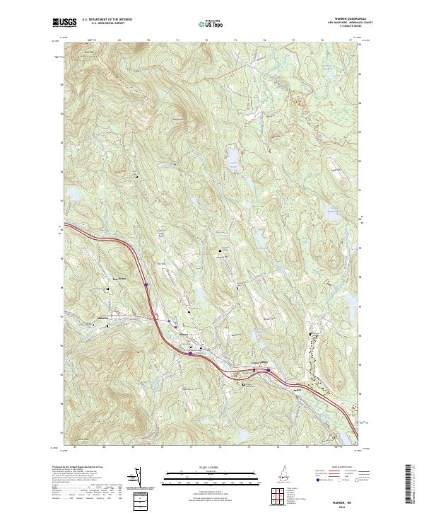 US Topo 7.5-minute map for Warner NH