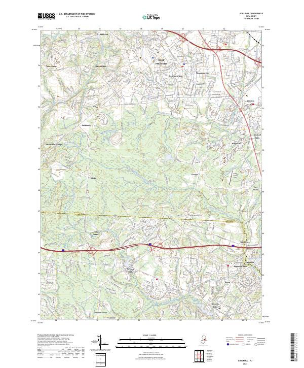 US Topo 7.5-minute map for Adelphia NJ