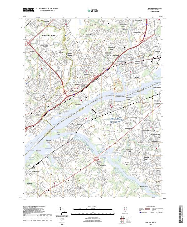 US Topo 7.5-minute map for Beverly NJPA