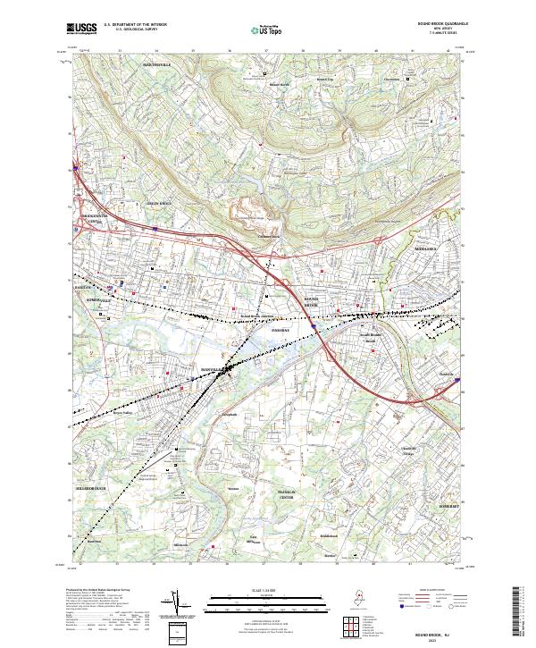 US Topo 7.5-minute map for Bound Brook NJ