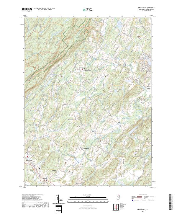 US Topo 7.5-minute map for Branchville NJ