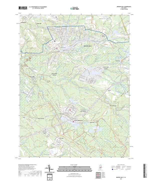 US Topo 7.5-minute map for Browns Mills NJ