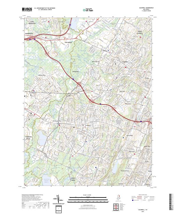 US Topo 7.5-minute map for Caldwell NJ