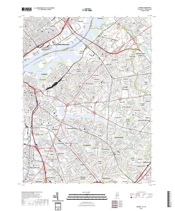 US Topo 7.5-minute map for Camden NJPA