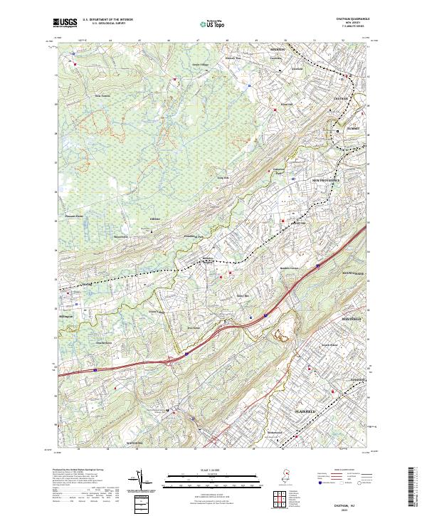 US Topo 7.5-minute map for Chatham NJ