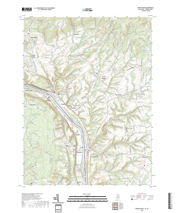 US Topo 7.5-minute map for Frenchtown NJPA