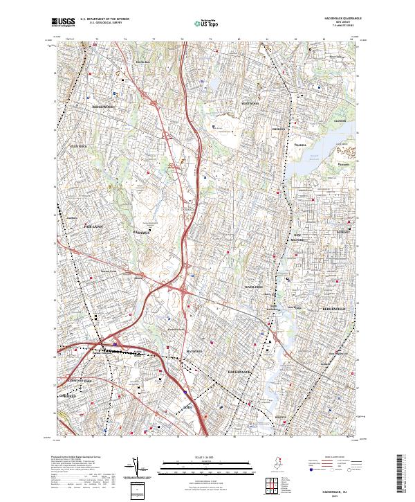 US Topo 7.5-minute map for Hackensack NJ