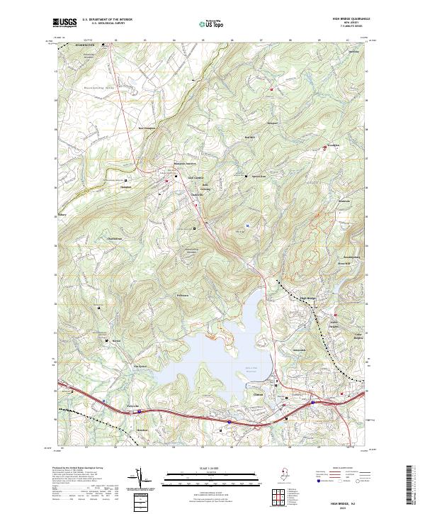 US Topo 7.5-minute map for High Bridge NJ