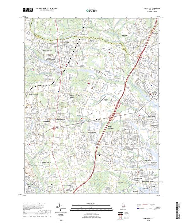 US Topo 7.5-minute map for Lakewood NJ