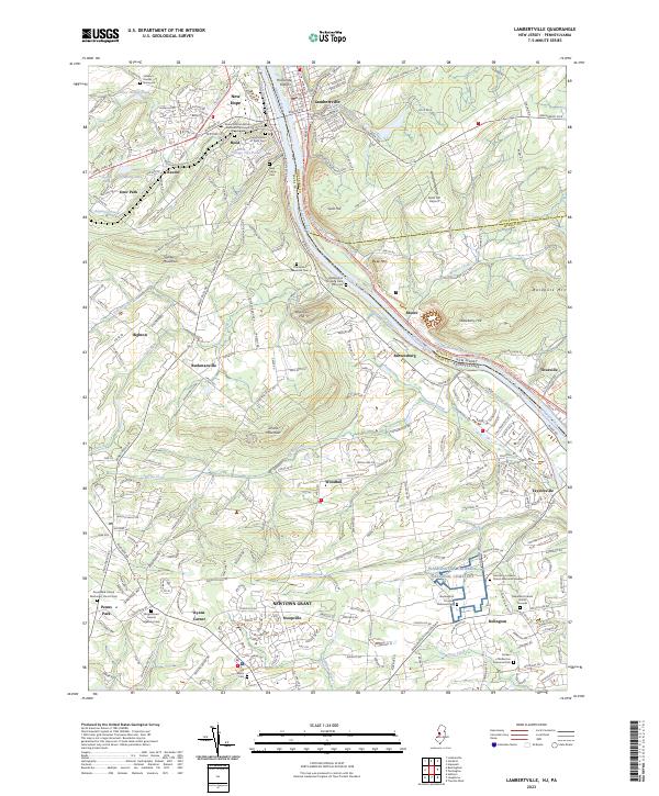 US Topo 7.5-minute map for Lambertville NJPA