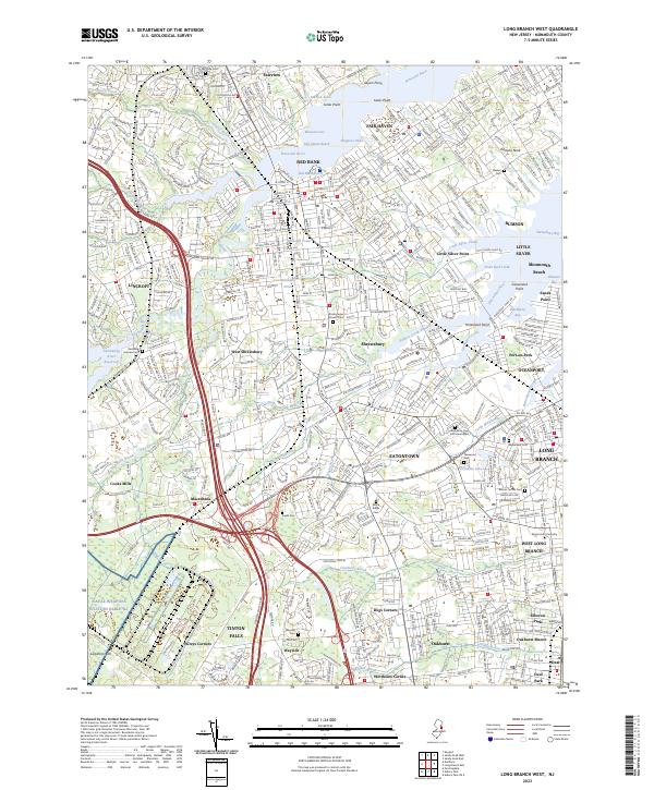 US Topo 7.5-minute map for Long Branch West NJ